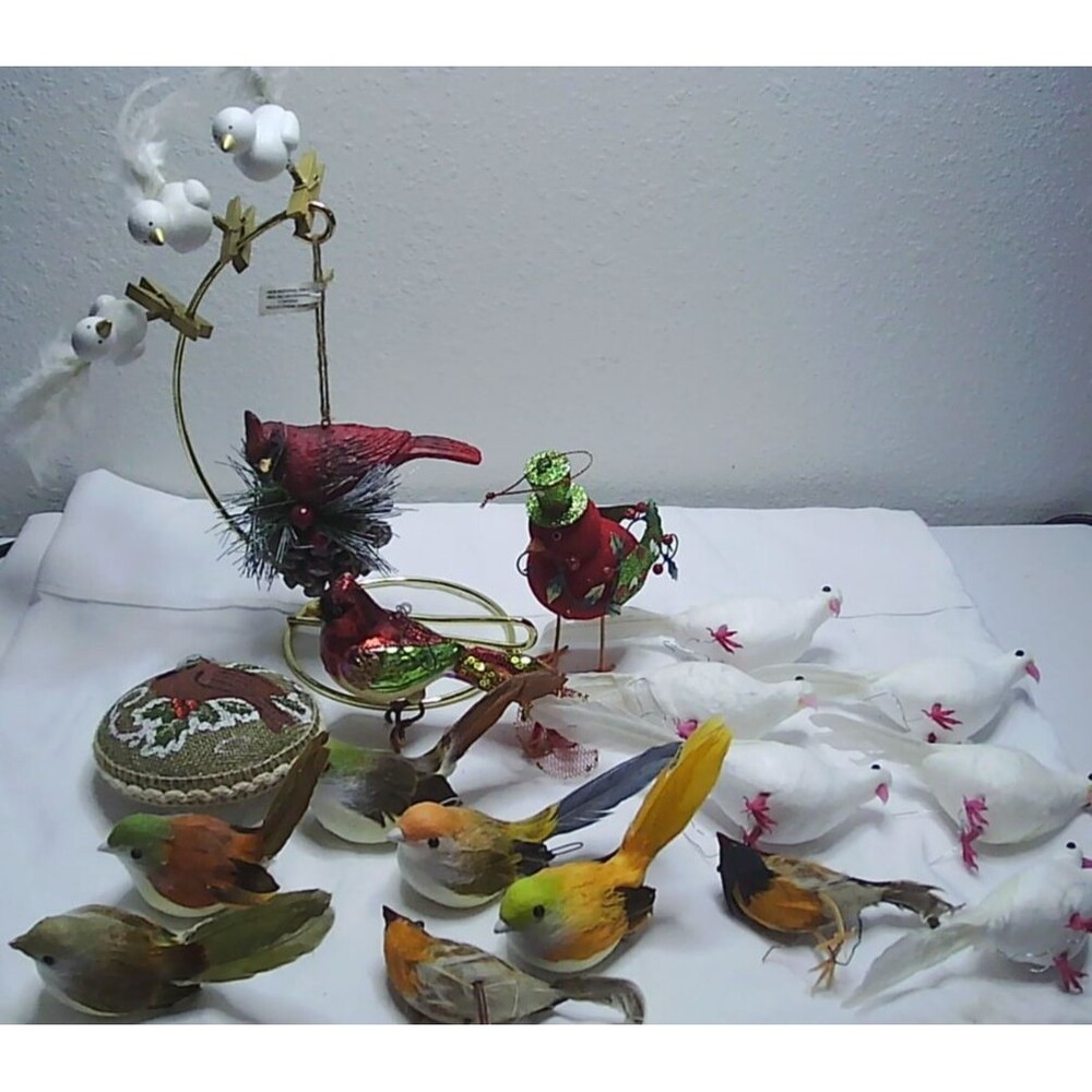 Lot of 20 Bird Ornaments Christmas